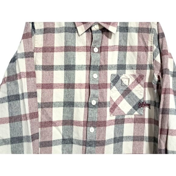 Vintage 90s Billabong Design Works Plaid Flannel Shirt Size M Surf Style - Picture 6 of 13